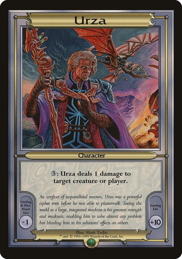 Urza, a Vanguard character for Magic: The Gathering, a game by Wizards of the Coast.