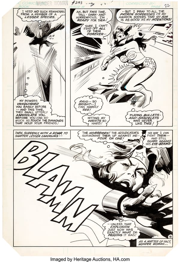 Gene Colan Wonder Woman Original Art Going For A Song