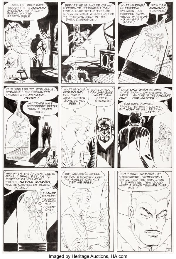 Steve Ditko Original Artwork From Doctor Strange, At Auction