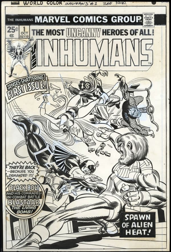 Gil Kane Original Art Cover To Inhumans #1 Up For Auction