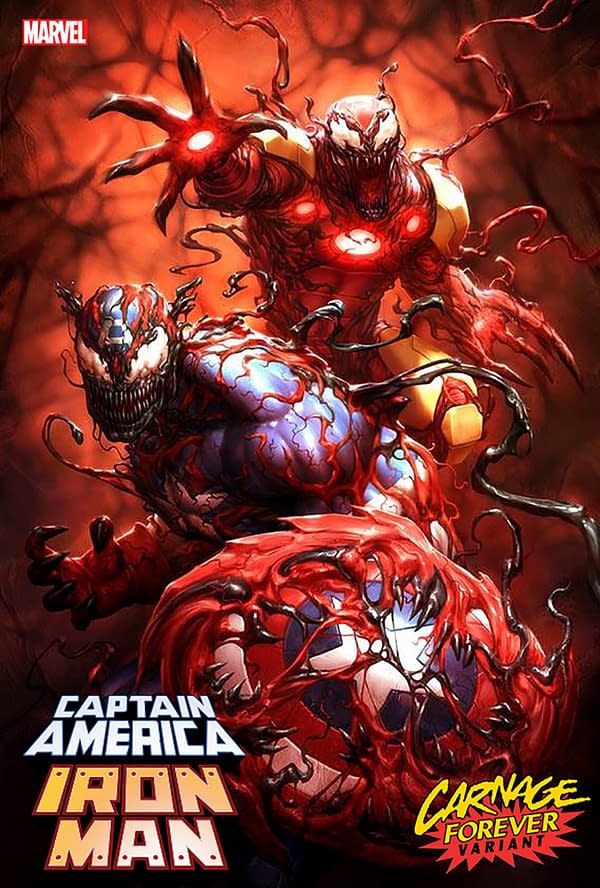 Cover image for CAPTAIN AMERICA/IRON MAN 5 KUNKKA CARNAGE FOREVER VARIANT