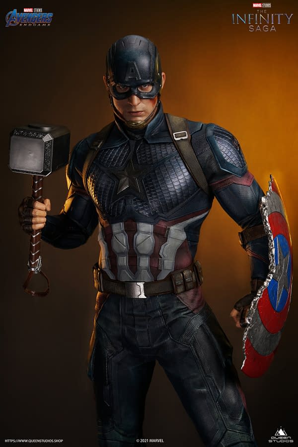 Captain America is Worth with Queen Studios Avengers: Endgame Statue