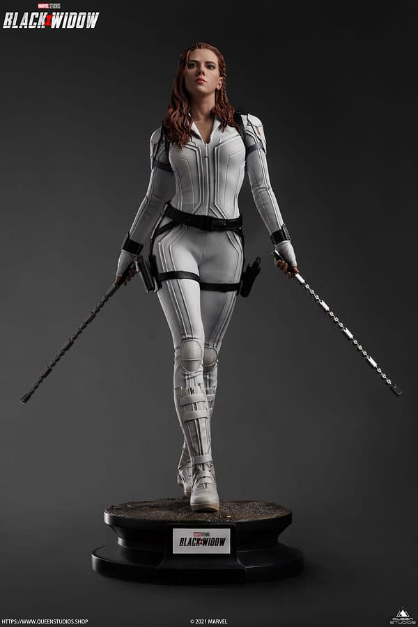 Black Widow Dons Her Snow Suit Once Again with Queen Studios