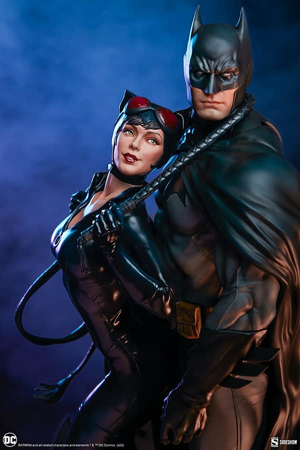 Batman and Catwoman Gets Playful with New Sideshow Statue
