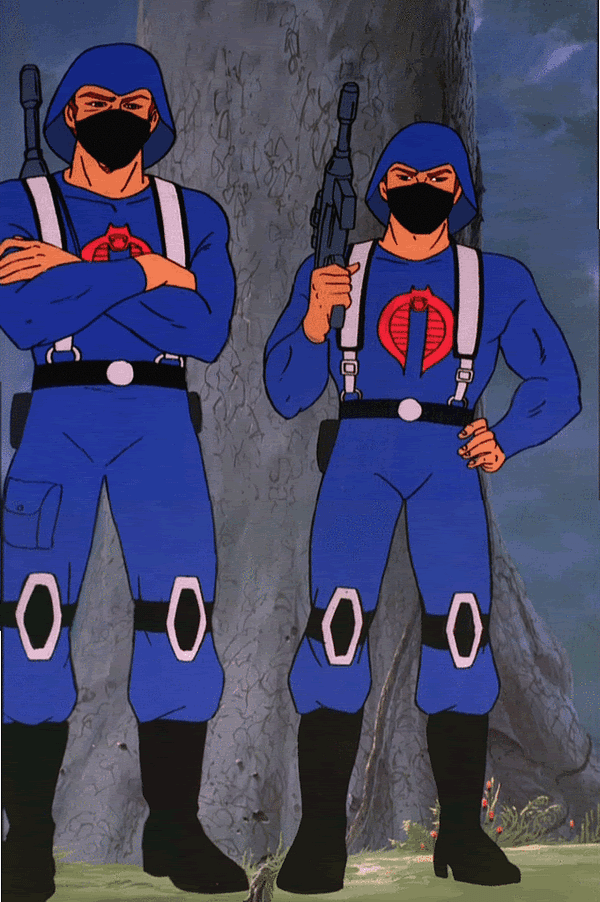 Cobra soldiers from the GI Joe cartoon.
