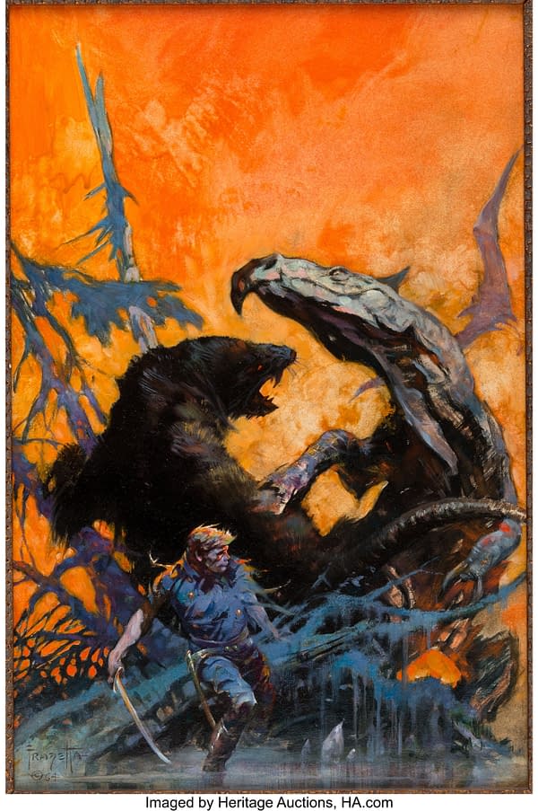 Frank Frazetta Original Gulliver Of Mars Cover Painting At Auction