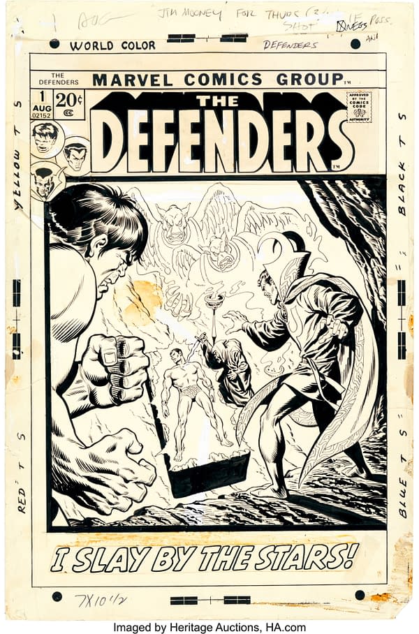 Sal Buscema's Original Cover Artwork To The Defenders #1 At Auction