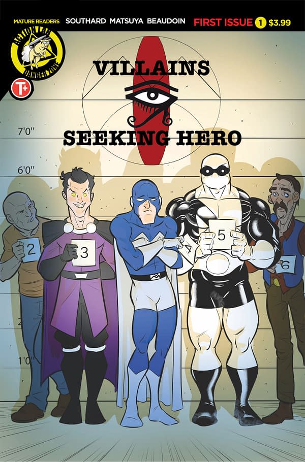 The cover to Villains Seeking Hero #1 from Action Lab, with art by Ben Matsuya.