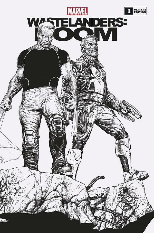Cover image for WASTELANDERS: DOOM 1 MCNIVEN CONNECTING BLACK AND WHITE PODCAST VARIANT