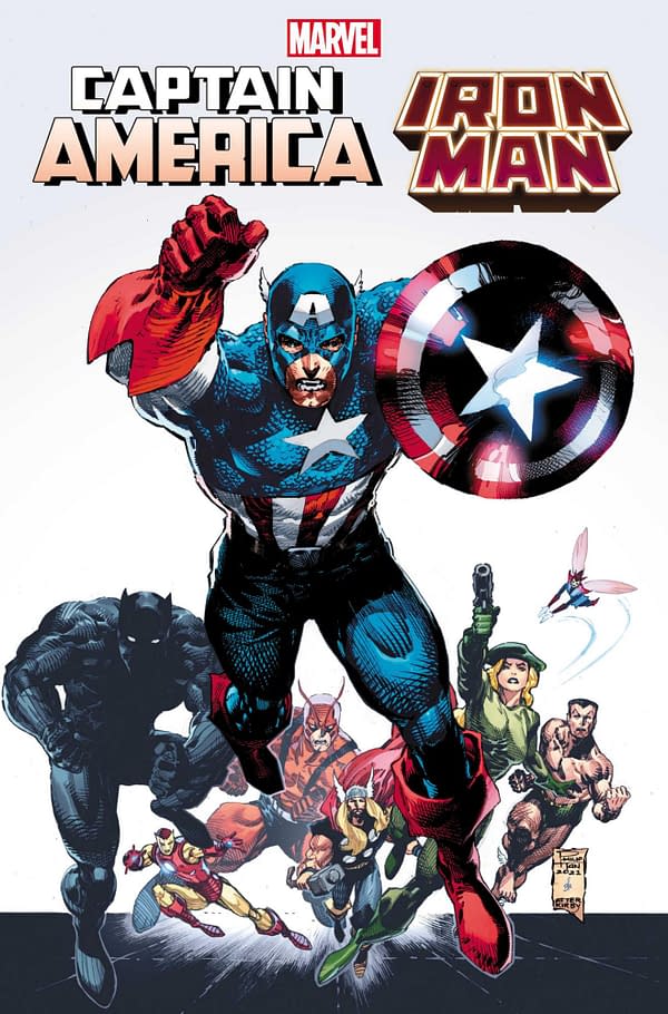 Cover image for CAPTAIN AMERICA/IRON MAN 3 TAN CLASSIC HOMAGE VARIANT