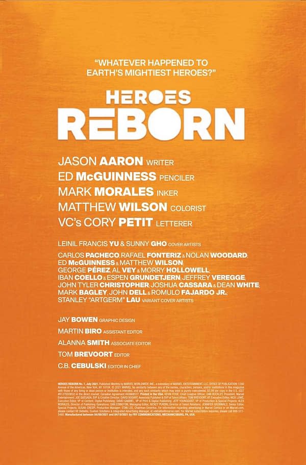 Interior preview page from HEROES REBORN #1 (OF 7)