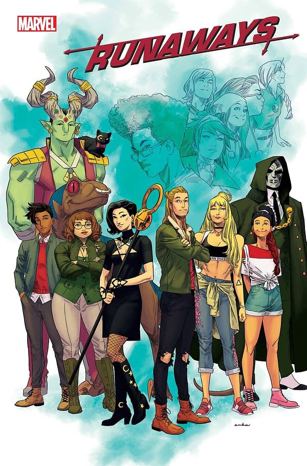Runaways #38 cover byKris Anka for the 100th issue of Runaways, hitting comic book shops from Marvel Comics on August 11th, 2021.