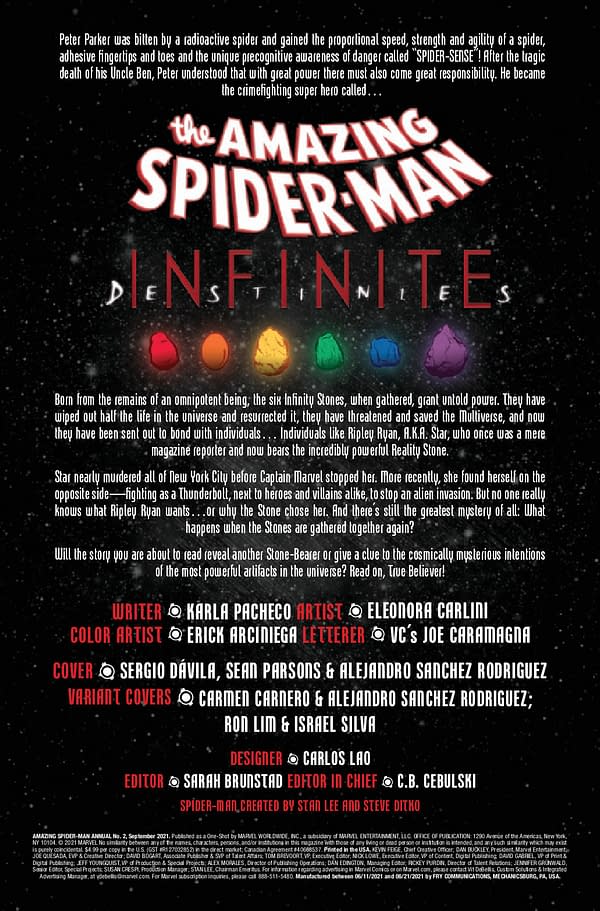 Interior preview page from AMAZING SPIDER-MAN ANNUAL #2 INFD