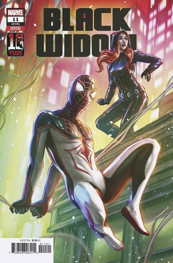 Cover image for BLACK WIDOW #11 EDGE MILES MORALES 10TH ANNIV VAR