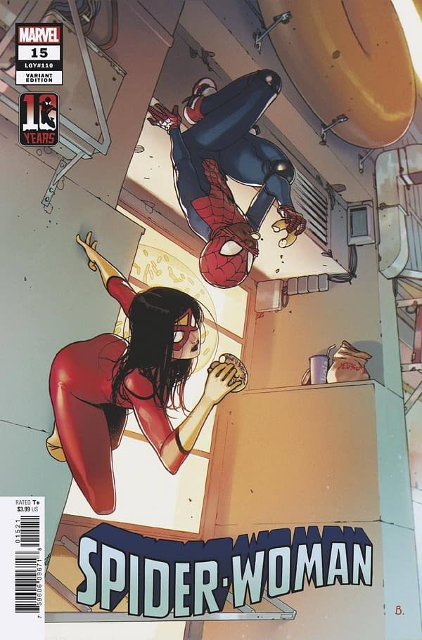 Cover image for SPIDER-WOMAN #15 BENGAL MILES MORALES 10TH ANNIV VAR