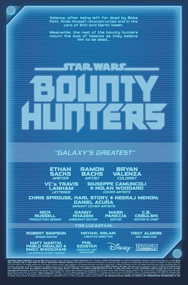 Preview page from Star Wars Bounty Hunters #18