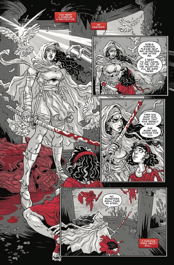 Interior preview page from Elektra: Black, White & Blood #1