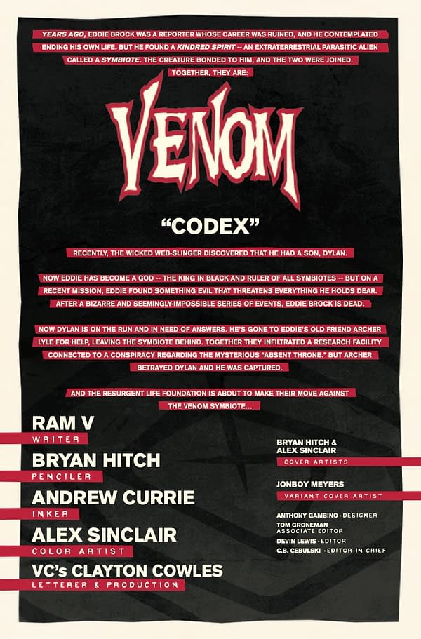 Interior preview page from Venom #4