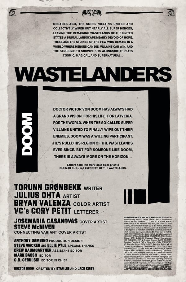Interior preview page from Wastelanders: Doom #1