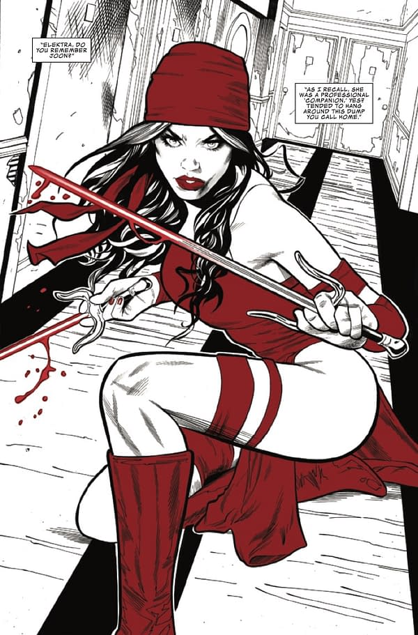 Interior preview page from ELEKTRA: BLACK, WHITE, AND BLOOD #2 ADAM HUGHES COVER