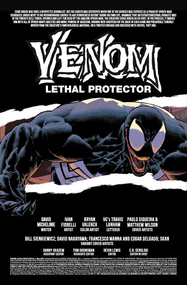 Interior preview page from VENOM: LETHAL PROTECTOR #1 PAOLO SIQUEIRA COVER