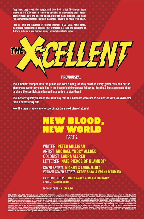 Interior preview page from X-CELLENT #2 MIKE ALLRED COVER