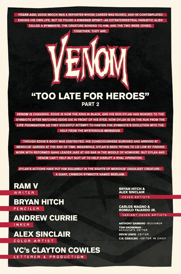 Interior preview page from VENOM #7 UNASSIGNED COVER