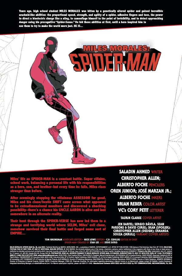 Interior preview page from MILES MORALES: SPIDER-MAN #38 TAURIN CLARKE COVER