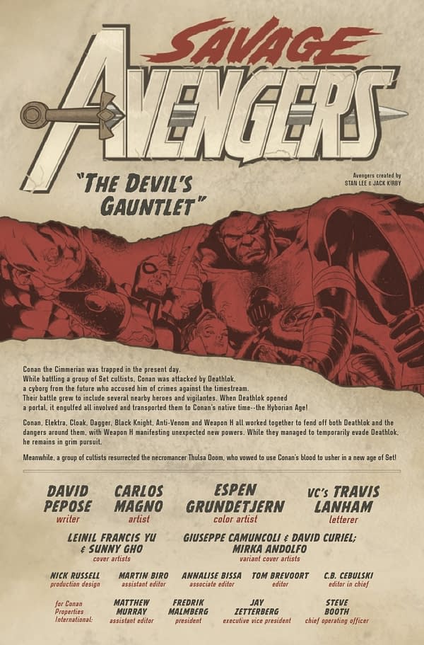 Interior preview page from SAVAGE AVENGERS #3 LEINIL YU COVER
