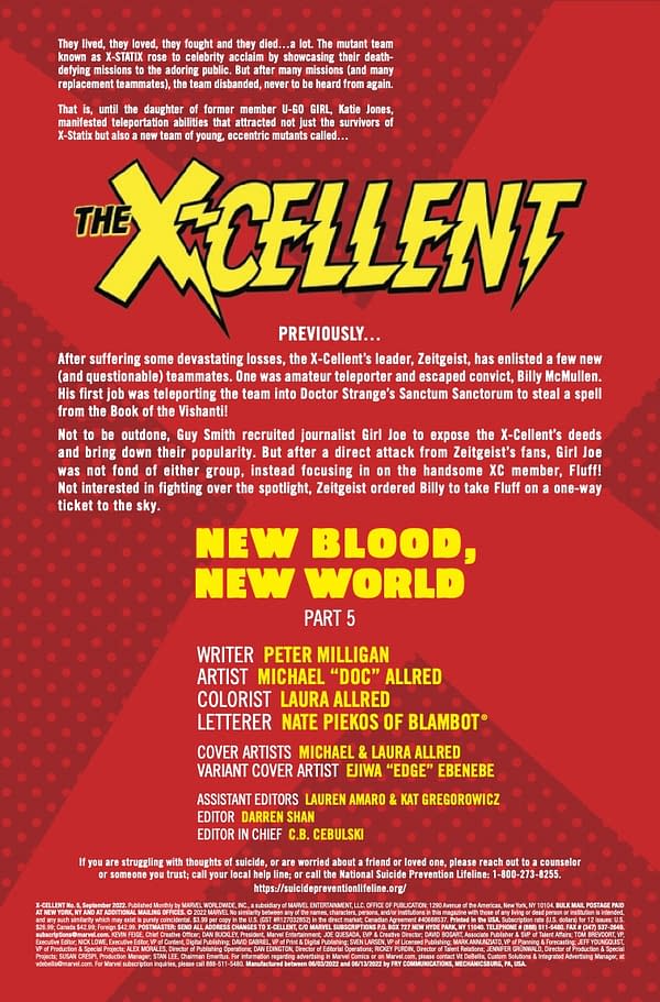 Interior preview page from X-CELLENT #5 MICHAEL ALLRED COVER