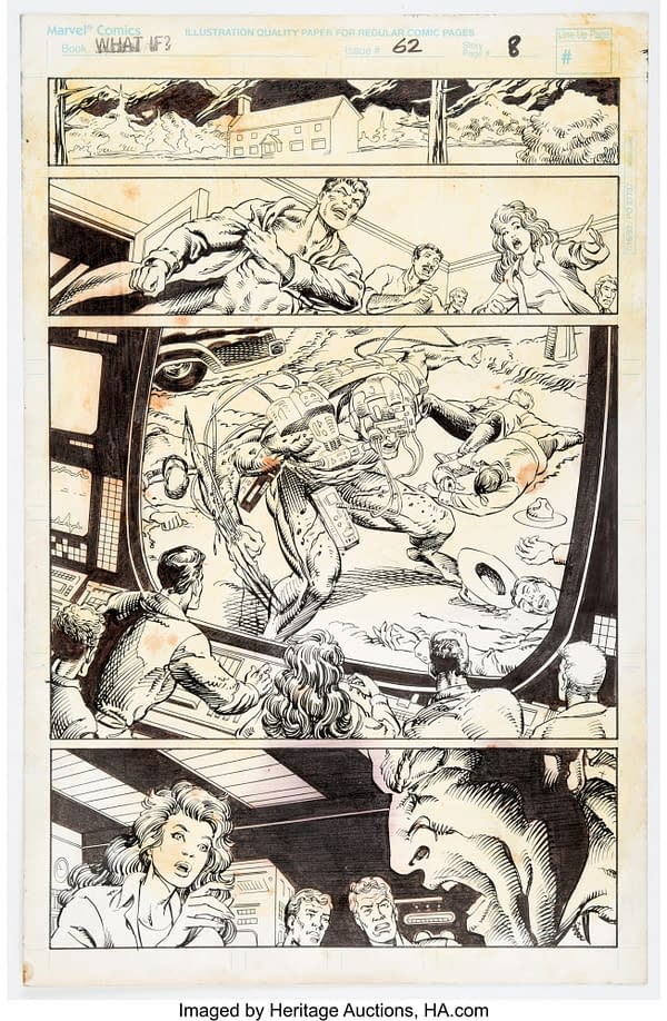 Ron Randall and Art Nichols What if...?  #62 Unpublished story Page 8 Original art.  Credit: Heritage Auctions