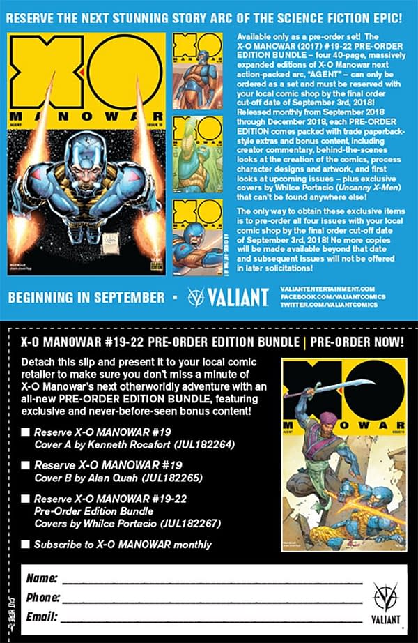 Juan José Ryp Joins X-O Manowar in September, Plus a Preorder Bundle with Exclusive Whilce Portacio Covers