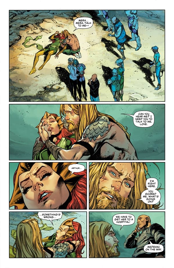 Mera's Pregnancy Encounters Complications in Aquaman 57