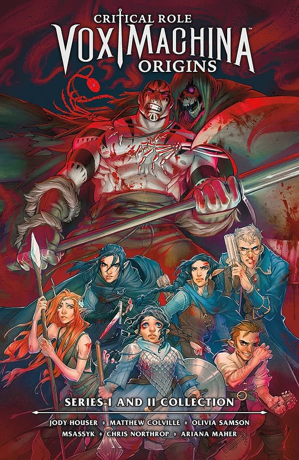 The cover to the library edition of Critical Role: Vox Machina Origins.