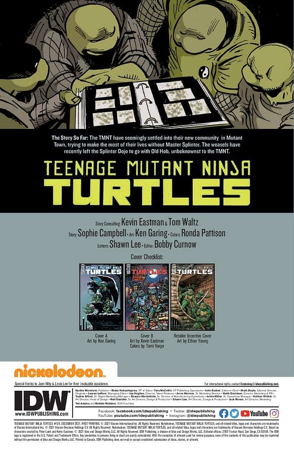 Interior preview page from Teenage Mutant Ninja Turtles #124