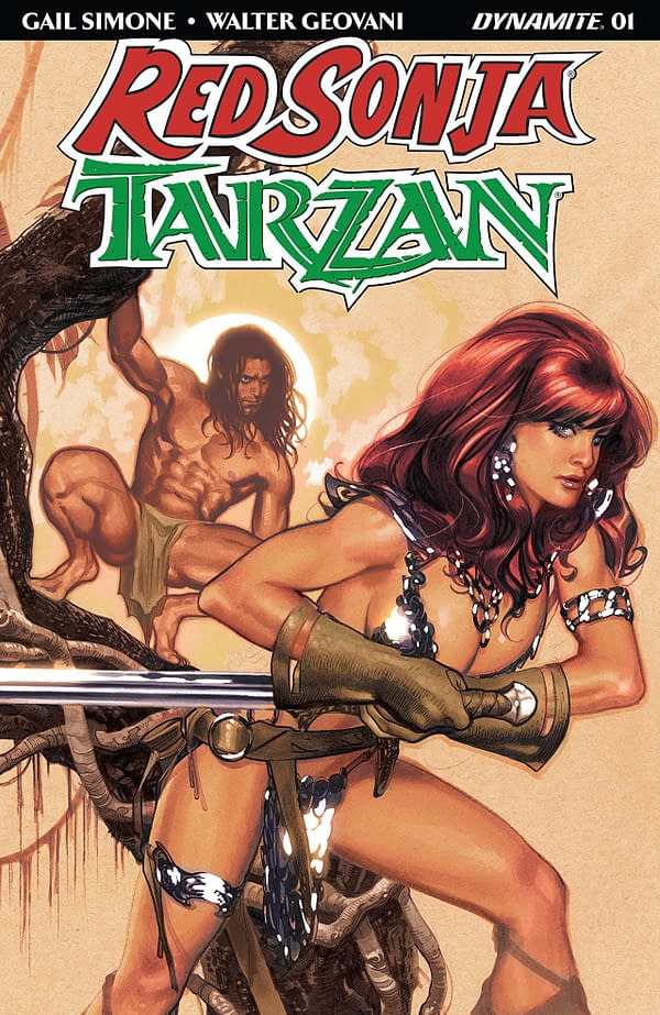 Red Sonja/Tarzan #1 cover by Adam Hughes