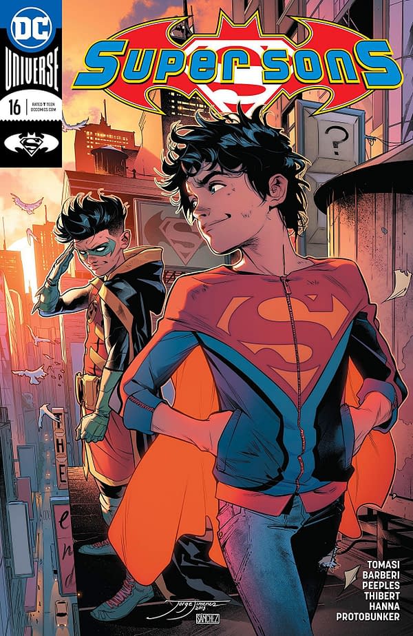 Super Sons #16 cover by Jorge Jimenez and Alejandro Sanchez