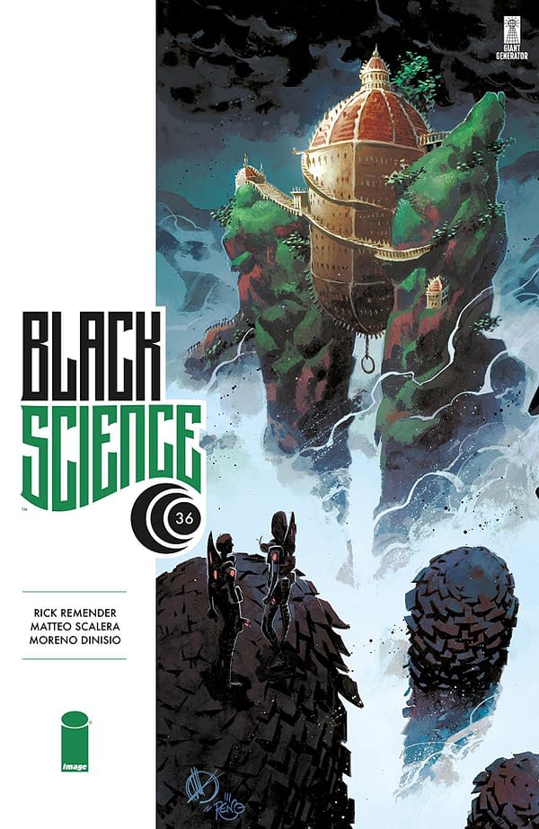 Black Science #36 cover by Matteo Scalera and Moreno Dinisio