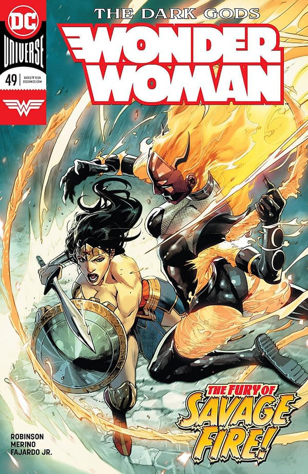 Wonder Woman #49 cover by Stephen Segovia and Romulo Fajardo Jr.