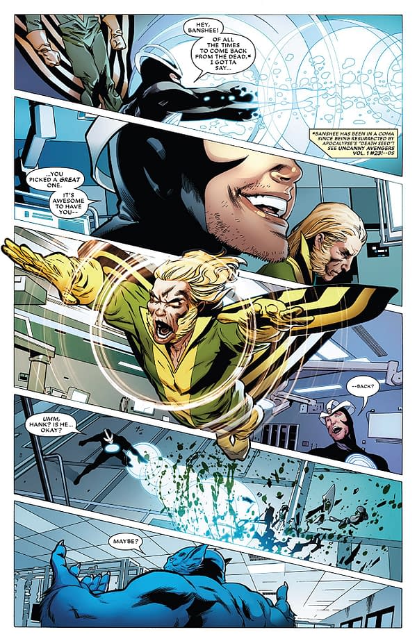 Astonishing X-Men #14 art by Greg Land, Jay Leisten, and Frank D'Armata