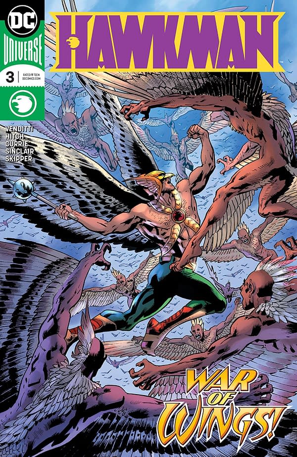 Hawkman #3 cover by Bryan Hitch and Alex Sinclair