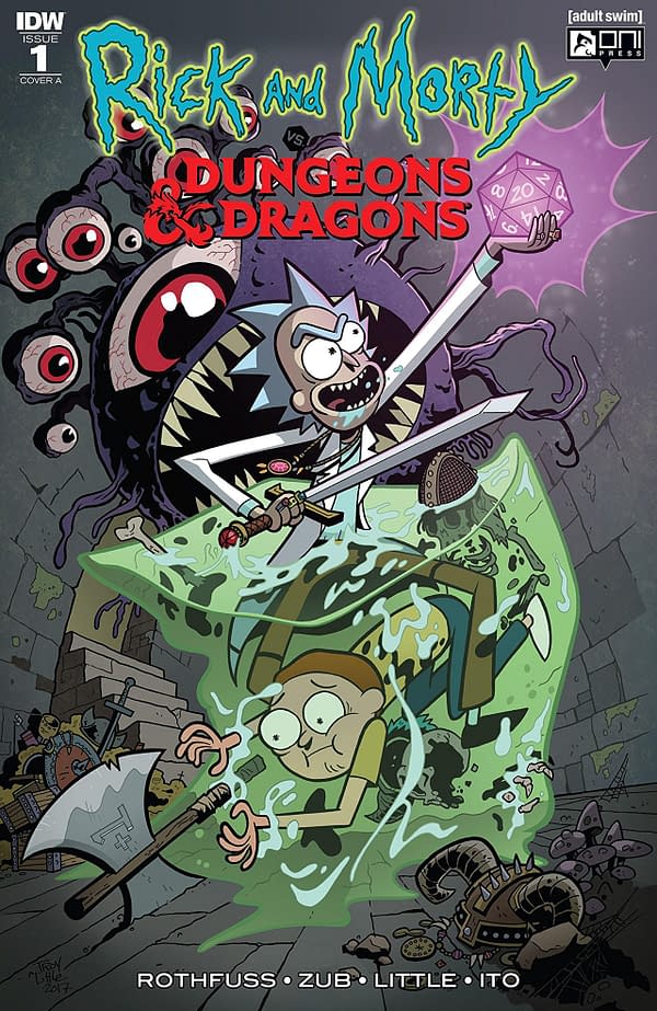Rick and Morty vs Dungeons and Dragons #1 cover by Troy Little