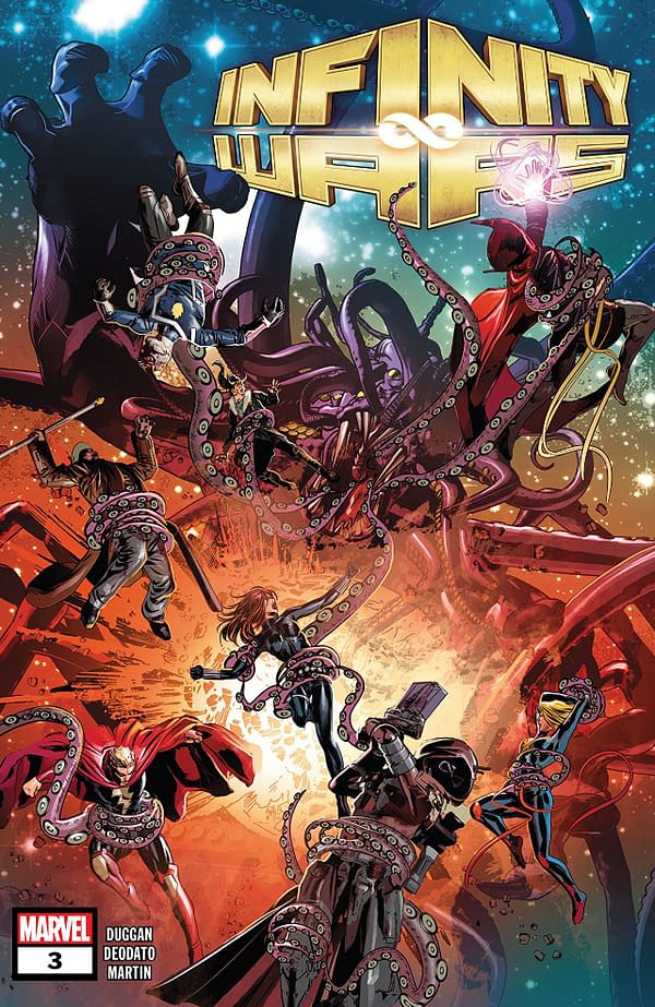 Infinity Wars #3 cover by Mike Deodato Jr. and Rain Beredo