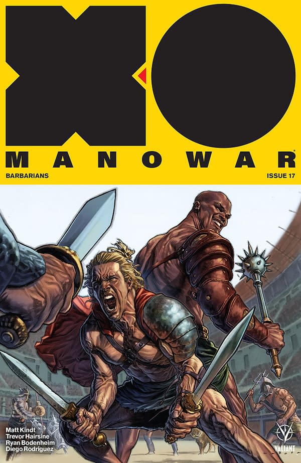 X-O Manowar #17 cover by Lewis Larosa and Diego Rodriguez