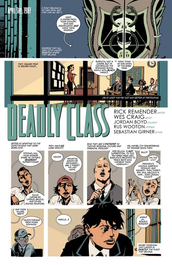 Preview Of Deadly Class Brand New One Shot For Free Comic Book Day 19