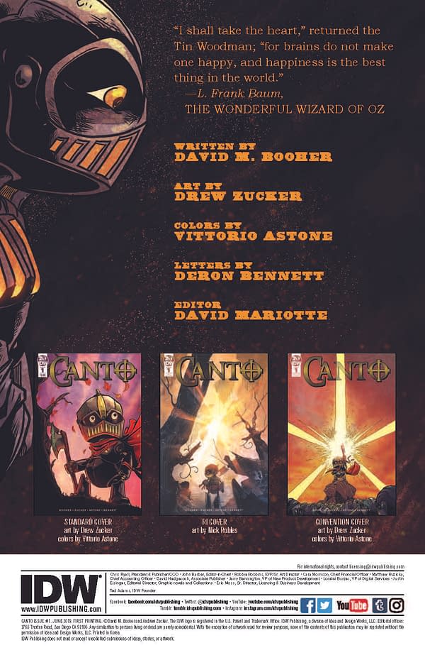 David M. Booher's Writer's Commentary for Canto #1 - 