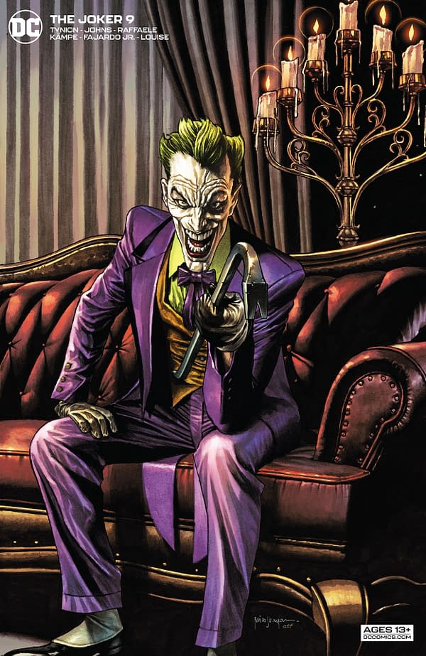 Variant cover for 0921DC184 JOKER #9, by (W) James Tynion IV, Sam Johns (A) Stefano Raffaele, Sweeney Boo (CA) Guillem March, in stores Tuesday, November 9, 2021 from DC Comics