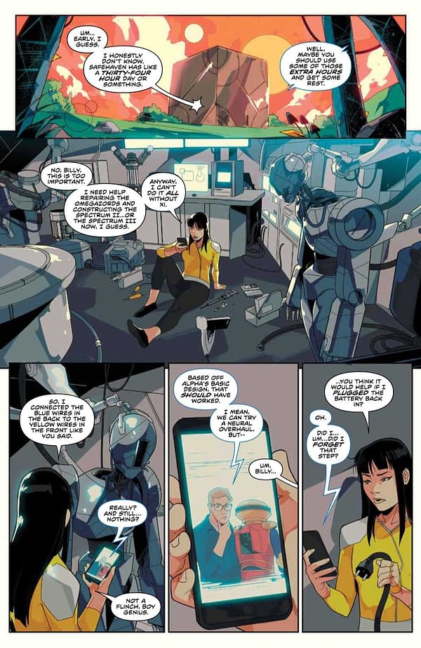 Inside preview page from Power Rangers #17