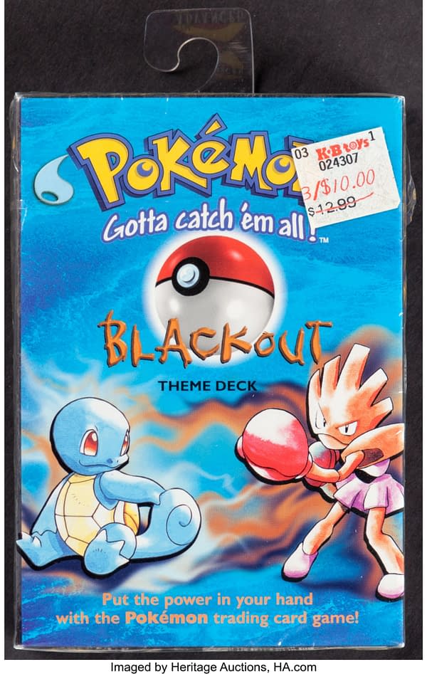 The front of the box for the Blackout theme deck from the Pokémon TCG. Currently available at auction on Heritage Auctions' website.