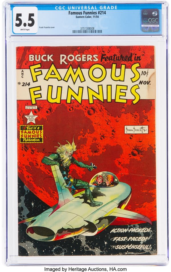 Famous Funnies #214, Frank Frazetta cover, 1954.
